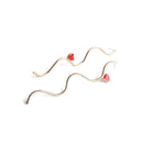 Fashion Cute Heart Design Women Long Length Wavy Earrings