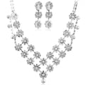 Fashion Double Layer Flower Pattern Crystal Wedding Jewelry Set