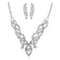 Creative Braided Design Women Shiny Rhinestone Necklace Earrings Set