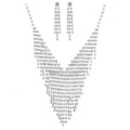 Women Exaggerated Multilayer Tassel Design Rhinestone Jewelry Set
