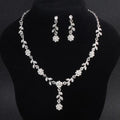 Exquisite Flower Design Women Good Quality Rhinestone Necklace Earrings Set