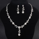 Exquisite Flower Design Women Good Quality Rhinestone Necklace Earrings Set