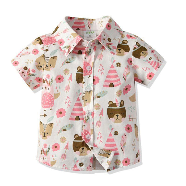 Boys Cotton Cute Bear Printed Shirts