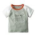 Boys Cotton Patchwork Letter Printed Tops
