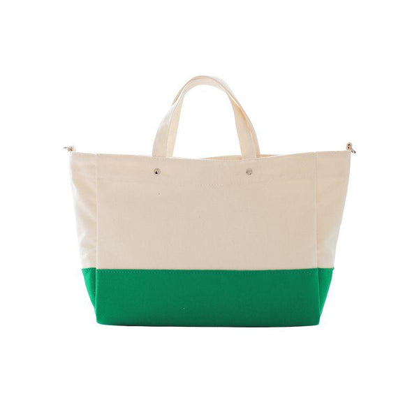 Classic Contrast Design Women Casual Canvas Tote Bag