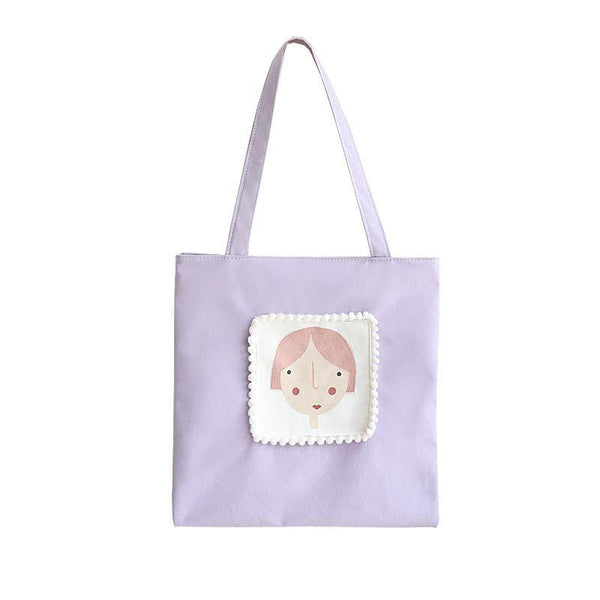 Creative Cartoon Girl Design Summer Leisure Canvas Bag