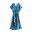 Bohemian style Women Floral Pattern Vacation Maxi Dress