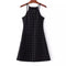 Elegant Women Spaghetti Strap Checkered Little Black Dress