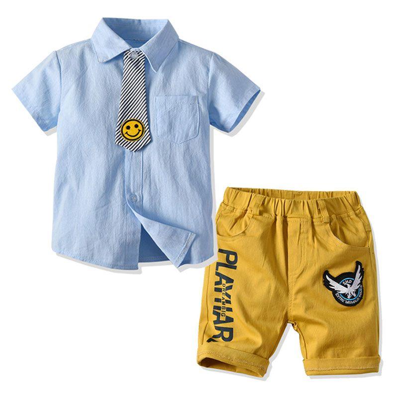 Boy Cotton Tie Design Shirts And Shorts