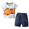 2 Pcs Boy Cotton Cute Animals Printed Tops And Shorts