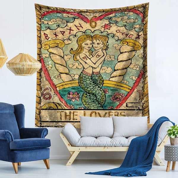 150*200cm Polyester Tarot Card Printed Rectangle Tapestry