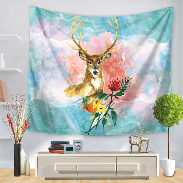 Creative Home Decor Fancy Deer Printed Rug Tapestry