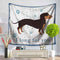 150*200cm Polyester Cute Dog Printed Rectangle Tapestry