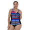 Women Plus Size Sexy Push-up Stripe Pattern Swimwear Tank Tops