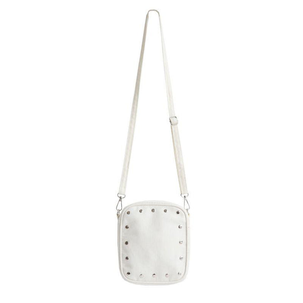 Candy Color Unique Rivet Design Square Mini Size Canvas Bag
