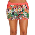 Women Loose Pattern Multicolor Flower Print Swimming Shorts