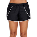 Fashion Overlap Design Women Contrast Swimming Shorts