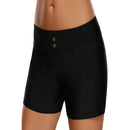 Women Black Color Casual Stretchy Swimming Shorts