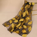 Fashion Leaf Pattern Organza Spring Summer Long Length Scarf