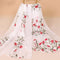 Contrast Flower Embroidered Sweet Girl Chiffon Scarf