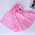 Hot Sale Elegant Women Solid Color Organza Leaves Pattern Scarf