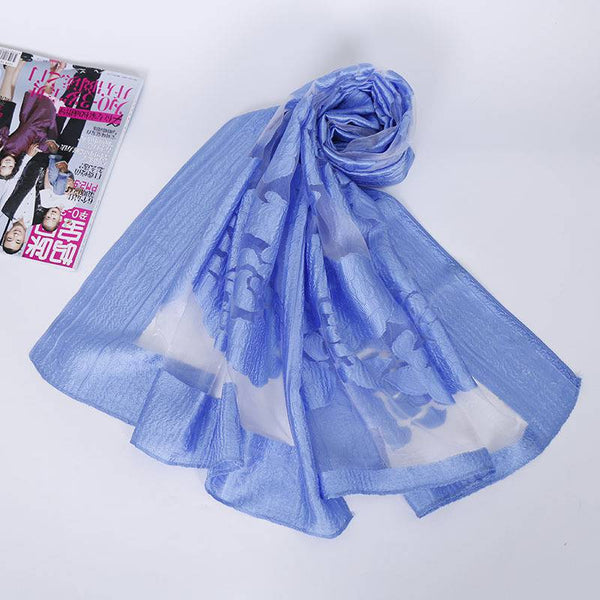 New Arrival Bright Color Women Organza Fabric Sun-protection Scarf