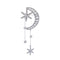 Irregular Alloy Moon Star Design Women Rhinestone Brooch