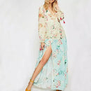 Women Contrast Floral Print Loose Pattern Summer Dress