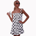 Women Polka Dot Printed Flouncing Slip Dress