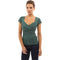 High Quality Women V Neck Surplice Short-sleeve Cotton Top
