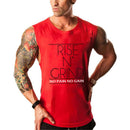 Men Letter Printed O Neck Tanks Tops