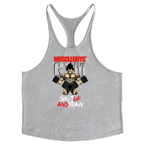 Men Cotton Muscle Man Printed Gym Sports Tanks