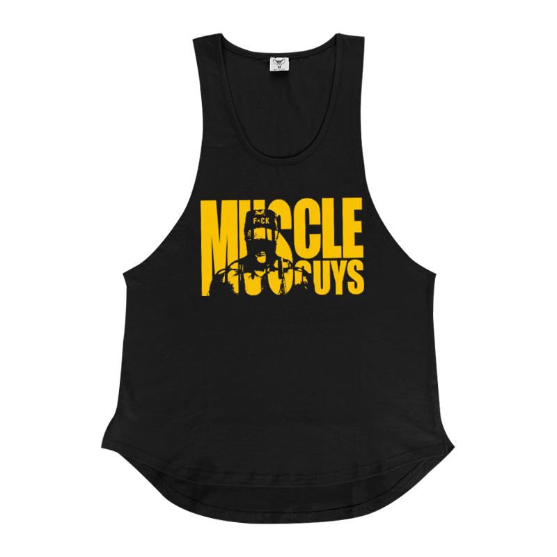 Men Cotton Letter Printed Fitness Gym Tanks