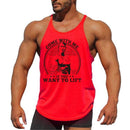 Men Cotton Print H Type Gym Tanks