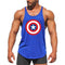 Men Cotton Print Muscle Motion Y Back Tanks