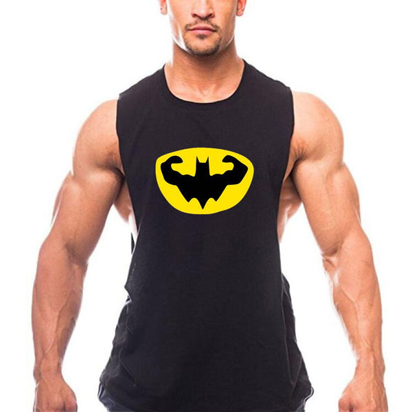 Men Cotton Print Muscle Bodybuilding Tanks