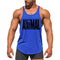 Men Cotton Letter Printed Breathable H Type Tanks Tops