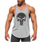 Men Cotton Skull Printed Fitness Gym Tanks