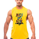 Men Cotton Letter Printed Bodybuilding Gym Tanks