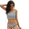 Flower Leaf Print Women Stretchy Tankini Two-pieces Swimsuits