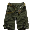 Men Solid Color Fashion Shorts Without Belt