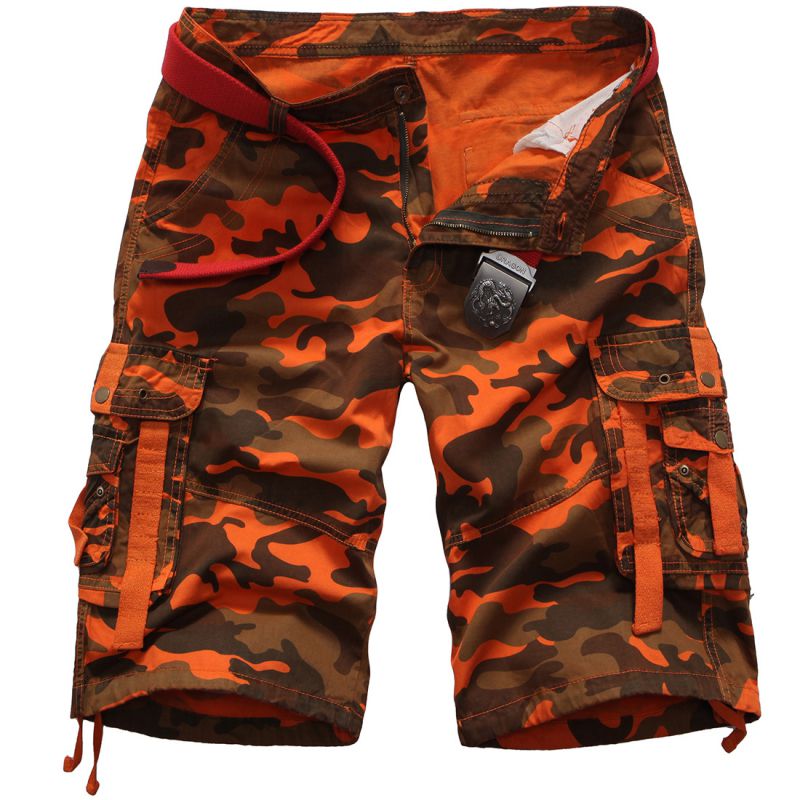 Hot Sale Men Camouflage Printed Shorts Without Belt