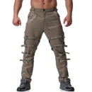 Men Solid Color Button Design Pants