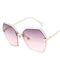 Women  Trendy Polygon Pattern Irregular Flash Mirror Sunglasses