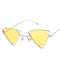 Creative Hollow Triangle Shape Fashion Men And Women Metal Frame Sunglasses
