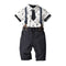 4 Pcs Boy Shirts And Shorts With Bowtie Suspender