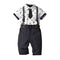 4 Pcs Boy Shirts And Shorts With Bow Tie Suspender