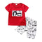 2 Pcs Boy Leaves Print Tees And Shorts