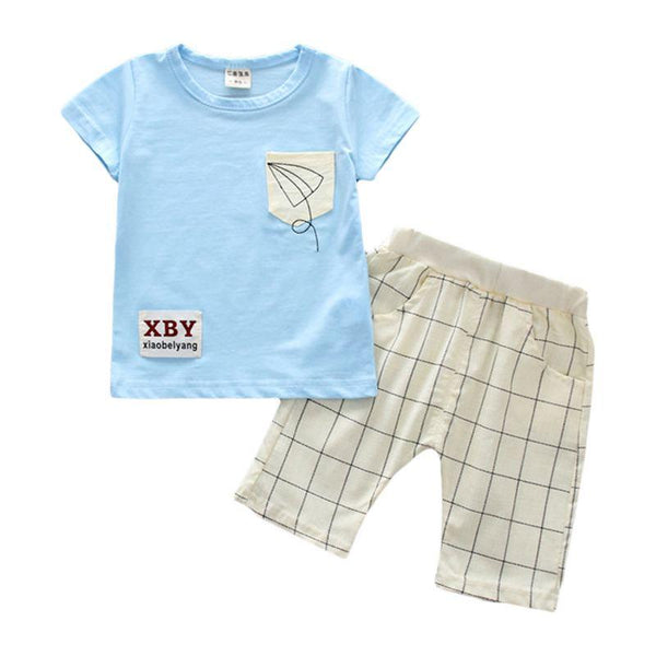 2 Pcs Boy Casual Tees And Shorts