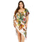 Hot Sale Women Oblique Shoulder Floral Print Patchwork Tassels Beach Cover Up